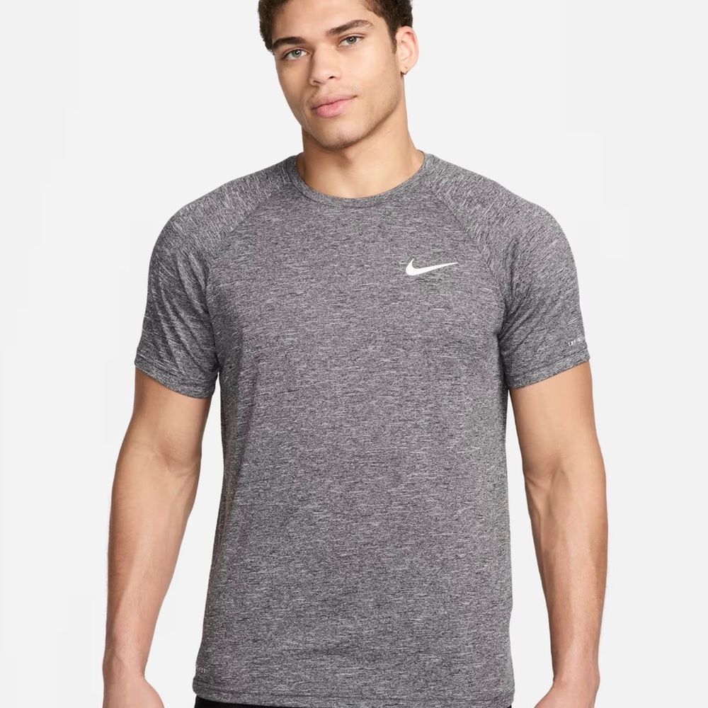 Men's Nike Heathered Short-Sleeve Hydroguard Swim Shirt
